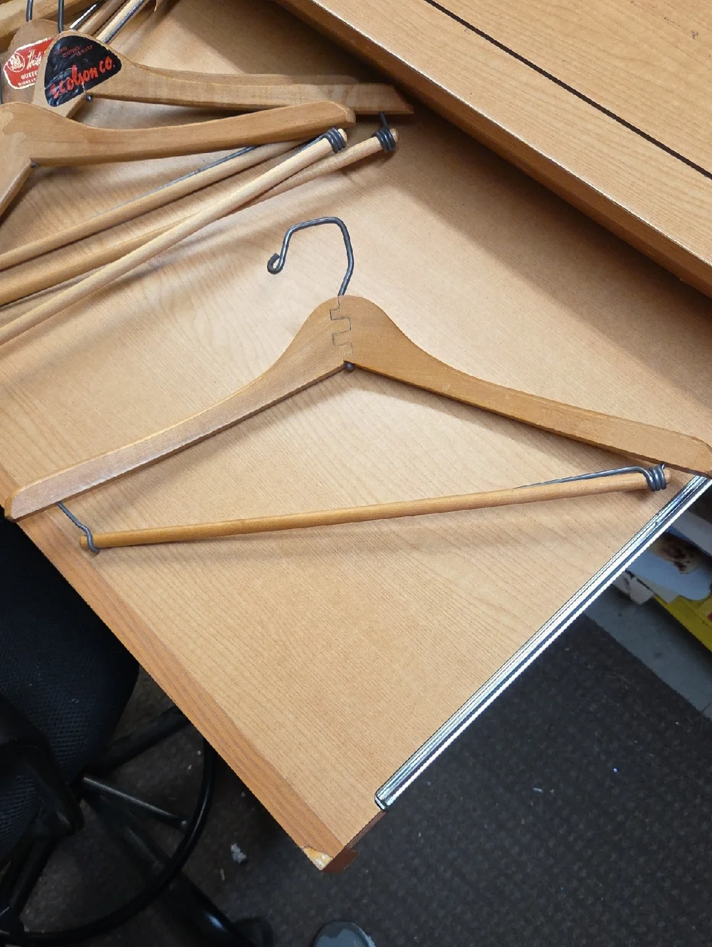 Vintage Wooden Suit Hangers Lot of 7 Trouser Wood Closet Organize‎